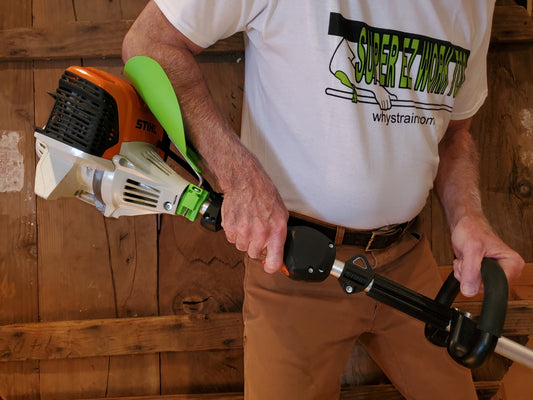 Why Strain? Leverage Booster for Line Trimmer, Hedge Trimmer Quick Clip 1" dia. Large Cradle. HD for Stihl,Echo and others